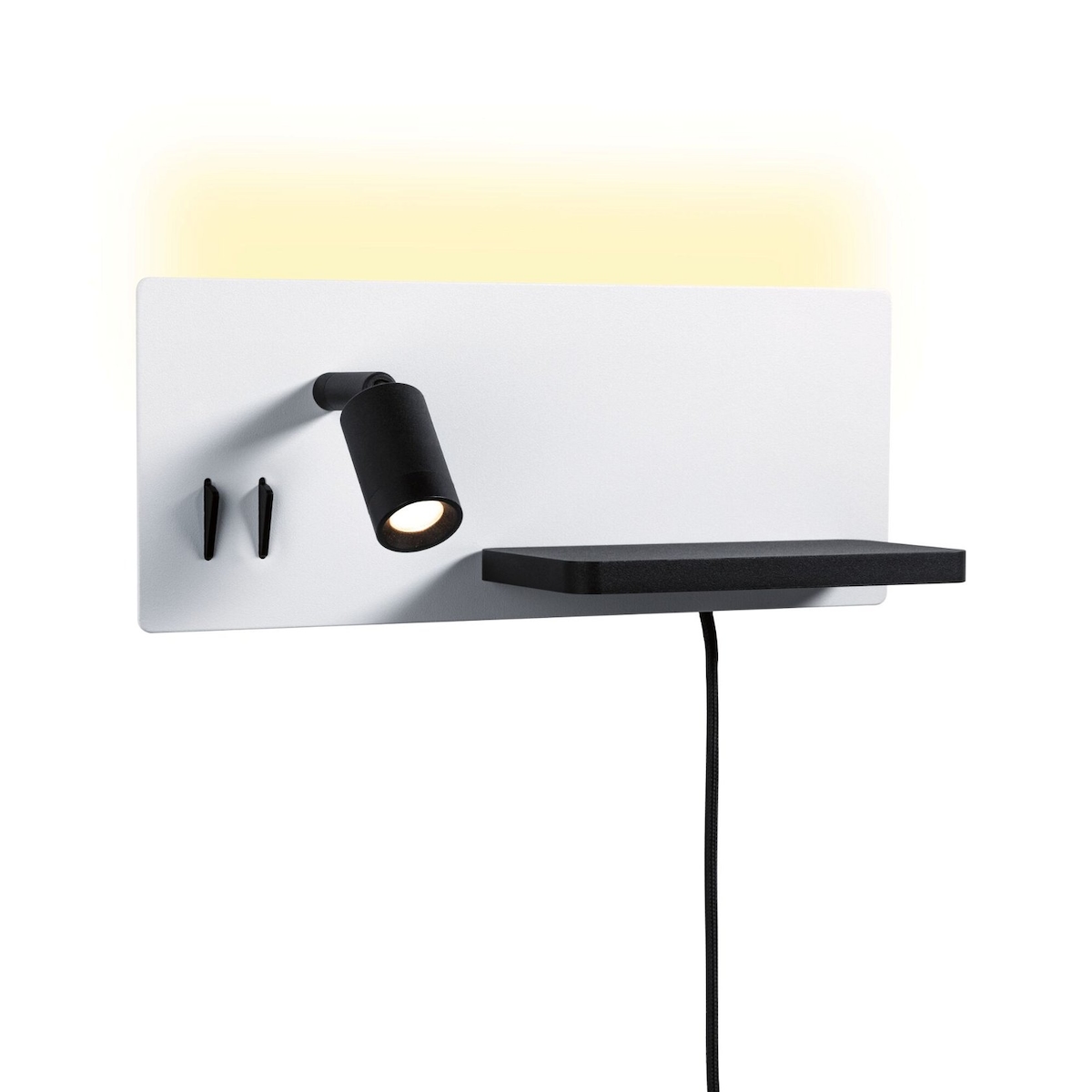 Paulmann LED Wandleuchte Serra USB C 2700K 650lm / 200lm 230V 5,5 / 1x2,6W dimmbar Weiß matt#Schwarz matt 71102 Image