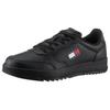 Sneaker TOMMY JEANS "TJM RETRO ESS", Herren, Gr. 44, schwarz, Leder, Lederimitat, unifarben, sportlich, Schuhe, mit TOMMY Markenlogo, Freizeitschuh, Halbschuh, Schnürschuh