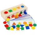 Montessori Toys 2 in 1 Sort Toys Color & Shape Sorting Learning Matching Box with 2 Lids for Baby