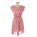 Bee Stitched Casual Dress - High/Low: Red Stripes Dresses - Women's Size Medium