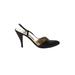 Andrea Pfister Couture Heels: Pumps Stiletto Cocktail Black Print Shoes - Women's Size 7 1/2 - Almond Toe