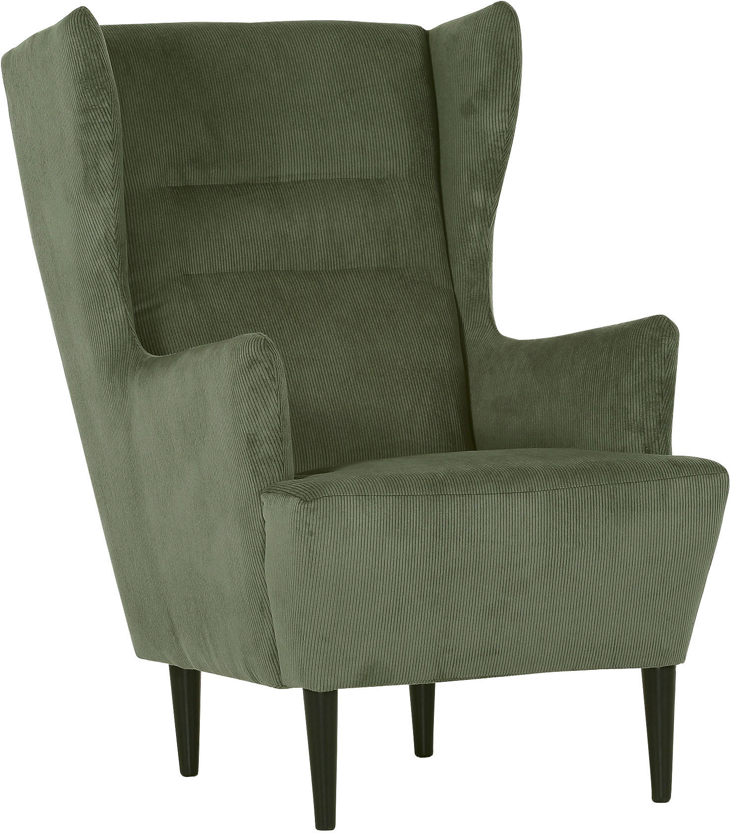 Ohrensessel GUTMANN FACTORY, grün (moosgrün), B:70cm H:104cm T:90cm, 88% Polyester 12% Nylon, Sessel, Ohrensessel