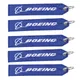 5 PCS Blau Boeing Keychain Phone Straps Doppel-seitige Stickerei Luftfahrt Schlüssel Ring Kette für