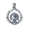Unibabe echte s990 Silber Männer Frauen Lotus Buddha Anhänger Retro Mode Silber Lotus Halskette