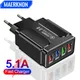 4 Port 20W Fast Chargers Quick Charge 4.0 3.0 For iPhone 12 11 XS Samsung Xiaomi Huawei USB Chargers