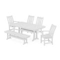 POLYWOOD Vineyard 6-Piece Dining Set with Trestle Legs in White