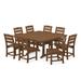 POLYWOOD Lakeside 9-Piece Nautical Trestle Dining Set in Teak