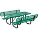 6 ft. Rectangular Outdoor Expanded Metal Picnic Table with Backrests Green