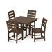 POLYWOOD Lakeside Side Chair 5-Piece Farmhouse Dining Set in Mahogany