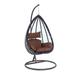 Indoor & Outdoor Wicker Hanging Egg Swing Chair Brown