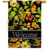 Yellow Welcome Floral Double-Sided Garden Decorative House Flag Multi Color