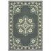 2 x 4 ft. Gray Oriental Stain Resistant Indoor & Outdoor Rectangle Area Rug - Gray and Ivory - 2 x 4 ft.