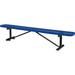 8 ft. Outdoor Steel Flat Bench with Expanded Metal - Blue