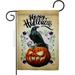 Crow & Pumpkin Falltime Halloween 13 x 18.5. in. Double-Sided Decorative Horizontal House Garden Flag for Decoration Banner Yard Gift