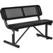 4 ft. Outdoor Steel Bench with Backrest & Perforated Metal - Black