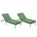 330 lbs Chelsea Modern Outdoor Weathered Grey Chaise Lounge Chair with Cushions Green - Set of 2