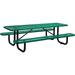 8 ft. Rectangular Outdoor Steel & Expanded Metal Picnic Table Green