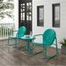 Outdoor Rocking Chair Set Turquoise Gloss - Side Table & 2 Rocking Chairs - 3 Piece