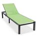 Marlin Patio Chaise Lounge Chair with Black Aluminum Frame Green