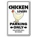 8 x 12 in. Chicken Lovers Parking Decal - Dairy Farm Farmer Coop Raise BBQ