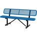 6 ft. Outdoor Steel Bench with Backrest & Expanded Metal - Blue