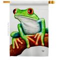 Tree Frog Animals Critter 28 x 40 in. Double-Sided Decorative Vertical House Flags for Decoration Banner Garden Yard Gift