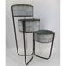 AI-GG9479-Q04 3-Tier Metal Pots on Metal Legs Plant Stand Silver & Black - Set of 4