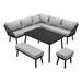 Posh Living Trayvon Outdoor Conversation Set Black - 5 Piece