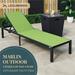 32.44 x 21.65 x 21.65 in. Marlin Modern Black Aluminum Outdoor Patio Chaise Lounge Chair with Square Fire Pit Side Table Perfect Green