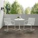 Outdoor Metal Bistro Set with Bistro Table & 2 Armchairs White Satin - 3 Piece