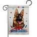 Patriotic German Shepherd Animals Dog 13 x 18.5 in. Double-Sided Decorative Vertical Garden Flags for House Decoration Banner Yard Gift