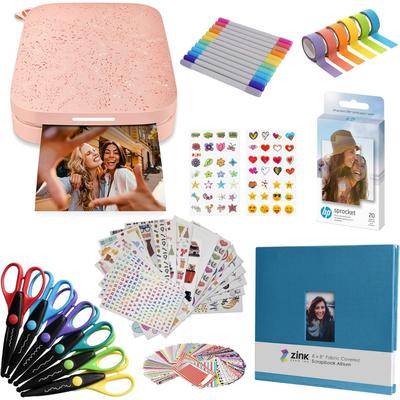 HP Sprocket Portable 2x3" Instant Photo Printer & Scrapbook Starter Bundle