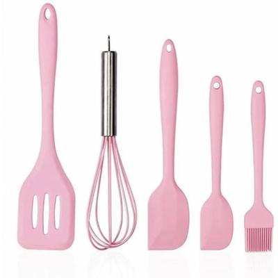 5 Pcs Heat-Resistant Silicone Spatula Set