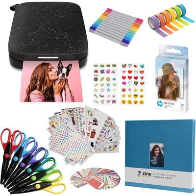 HP Sprocket Portable 2x3" Instant Photo Printer & Scrapbook Starter Bundle