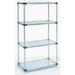 Nexel 4 Tier Starter Unit Solid Galvanized Steel Shelving - 54 x 24 x 54 in.