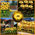 Zedker Solar Sunflower Lights Sunflower Solar Garden Decor Yard Stake LED Solar Lights Outdoor Decorative for Patio Lawn Garden Yard Pathway Decoration 2023 Home clearance