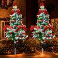 Lksixu 2pc Christmas Solar Lights Outdoor LED Solar Lights Wireless Solar Floodlights For Porch Garden Patio Traffic Lane Access Christmas Tree Light