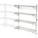 Nexel Wall Mount Wire Shelving Add-On - 4-Shelf Chrome - 60 x 14 x 63 in.