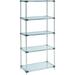 Nexel 5 Tier Starter Unit Solid Galvanized Steel Shelving - 24 x 18 x 86 in.