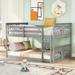 Gray Full Over Full Bunk Bed with Ladder Loft Bed for Multi-Child Familie