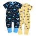 MYGBCPJS Baby Infant 2-Pack Zipper Romper Toddler Boys Girls Short Sleeve Cotton Playsuit 2 Way Zip Jumpsuit Sleep and Play One-piece Pajamas (3-36 Months)