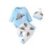 Frobukio 3PCS Newborn Baby Boys Girls Pants Clothes Outfits Koala Print Long Sleeve Rompers Pants Beanie Hat Set