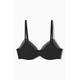 COS Women's Underwired Mesh-Panelled Bra - Black - Black