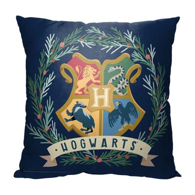 Wb Harry Potter Hogwarts Wreath Printed Throw Pillow by The Northwest in O