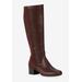 Wide Width Women's Mix Medium Calf Boot by Ros Hommerson in Brown Leather Suede (Size 7 1/2 W)