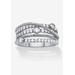Women's .75 Cttw .925 Sterling Silver Cubic Zirconia Multi-Band Highway Ring by PalmBeach Jewelry in Silver (Size 9)