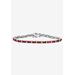 Women's Birthstone Silvertone Tennis Bracelet 7.5" by PalmBeach Jewelry in July