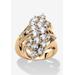 Women's 3.44 Tcw Cubic Zirconia Gold-Plated Cluster Wave Ring by PalmBeach Jewelry in Gold (Size 9)