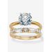 Women's 2.56 Cttw. 2-Piece Gold-Plated Round Cubic Zirconia Bridal Ring Set by PalmBeach Jewelry in Gold (Size 10)