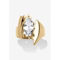 Women's 2.48 Tcw Marquise-Cut Cubic Zirconia Angled Ring Gold Ion Plated by PalmBeach Jewelry in Gold (Size 11)